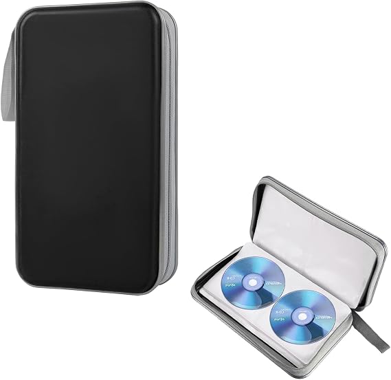 Car DVD Case, 96 Capacity CD Case Organizer Portable Hard Plastic DVD Storage Holder, CD Disc Storage Wallet Organizer for Vehicle Home Office Travel,