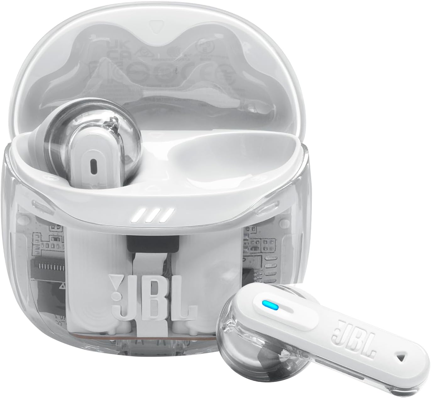 JBL Tune Flex Ghost 2 Wireless Bluetooth In-Ear Earphones with Noise Cancelling 48 Hours Playback Time IP54 Water and Dust Proof Multipoint Connection Ergonomic Design White Ghost