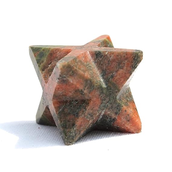Jet Unakite Merkaba 1 inch Star Jet International Healing Gemstone Spiritual Divine India Crystal