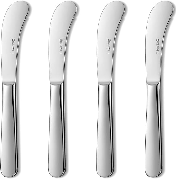 KEAWELL Premium Louise 4-Piece 6.7-Inch Stainless Steel Butter Knives