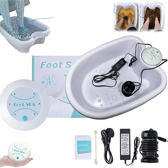 Ionic Foot Spa At Home Detox and Cleanse, 2.0 Ionic Foot Spa, Professional Ionic Foot Bath Detox Machine, Foot Spa and Massager with Heater, Body Detox Relaxed and Relieved (with Basin)