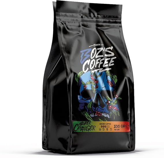 Meryem Boz's Coffee Super Charger Ground Filter Coffee, Medium Roasted, High Caffeine, Sports Coffee, 100 g