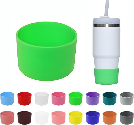 Silicone Boot for 14 oz stanley cup,Water Bottle Boot for Stanley 14 oz Tumbler, Accessories for Boys and Girls (Green)