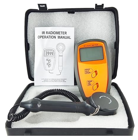 IR Light Meter Infrared Irradiation Meter Tester Near-Infrared Radiation Intensity Testing Instrument with Wavelength Range 760nm to 1100nm Accuracy 5%+1digit