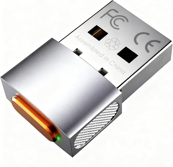 External Mouse Jiggler,Metal Design with Switch Button,Plug & Play to Keep PC Laptop Awake, One Button Control, No Interference(USB)