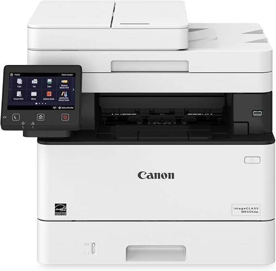 Canon imageCLASS MF455dw - Monochrome Duplex, Wireless All-in-One Laser Printer with Scanner, Copier and Fax, Auto Document Feeder, Mobile Ready, 40 PPM, White
