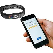 Tap to Review NFC Wristband for iPhone and Android, Silicone, Adjustable, Waterproof, No App Required, Customer Feedback
