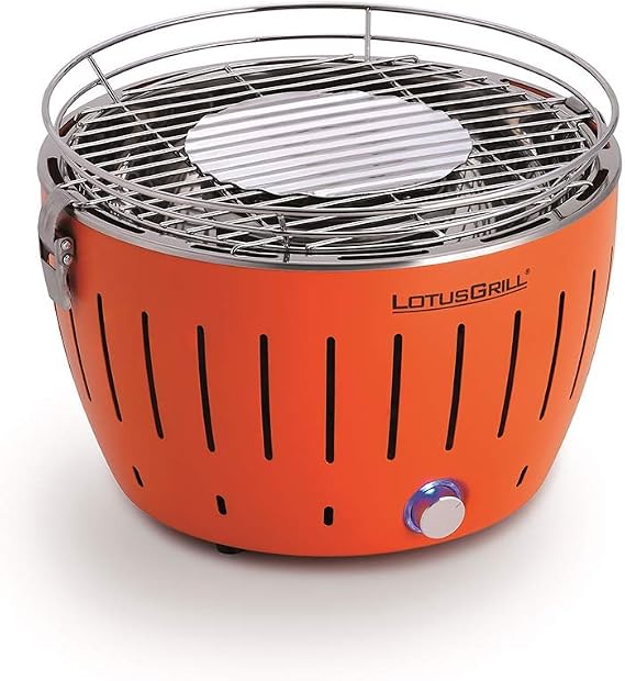 LotusGrill Singlegrill Tangerine Orange G-OR-280 (Diameter 26 cm) USB Connected