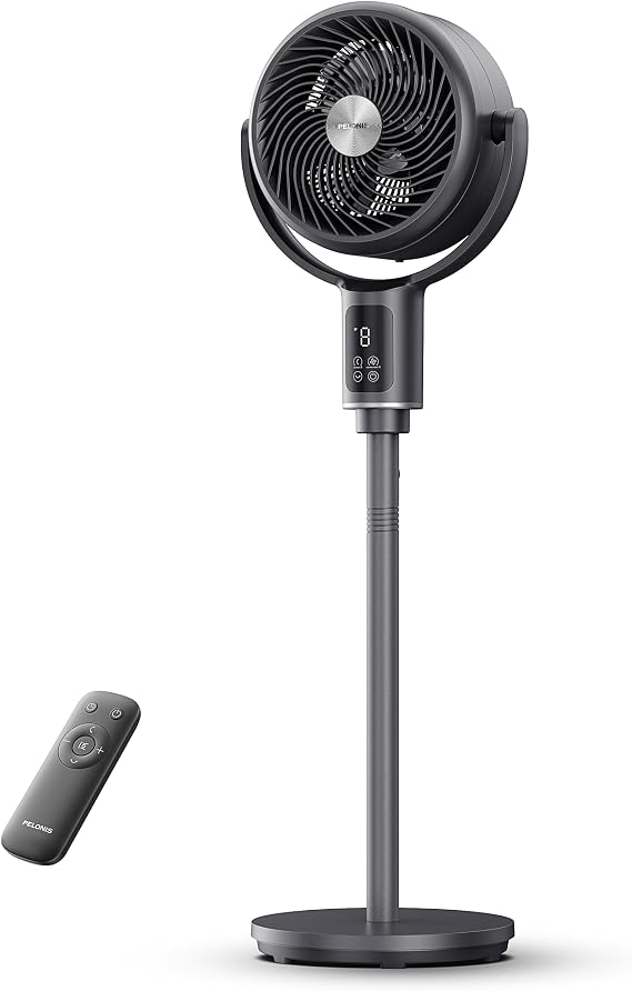 PELONIS Omni-Directional DC Air Circulator Fan with Remote for Bedroom