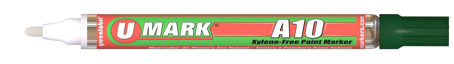 U-Mark 10103B A10 Carded Paint Marker, 0.563 Diameter, 5.6 Length, Green
