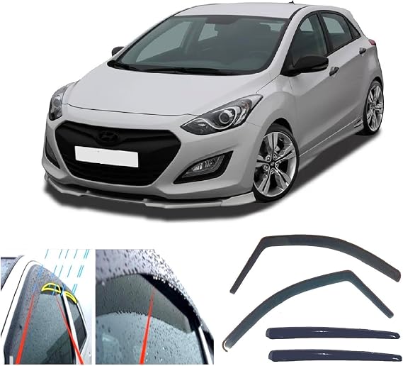 4x Rain Wind Deflectors for Hyundai i30 2012 2013 2014 2015 2016
