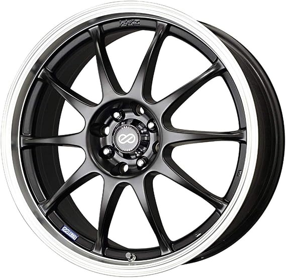 15x6.5 Enkei J10 (Matte Black w/ Machined Lip) Wheels/Rims 5x100/114.3 (409-565-02BK)