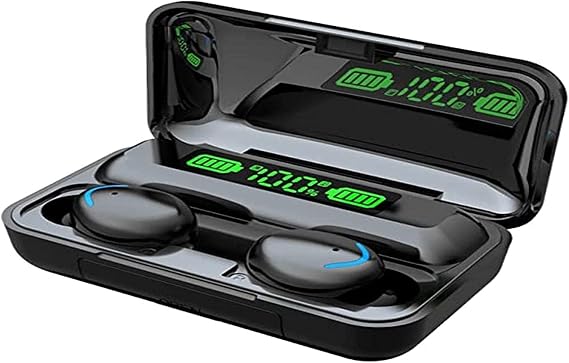VOLTSTECH TWS Wireless F9-5 Earphone Bluetooth 5.1 Earphones HiFi Stereo Headset Noise-Cancelling Touch Control Mini Earbuds Headphones Built-in HD Mic with Charging Case, Black