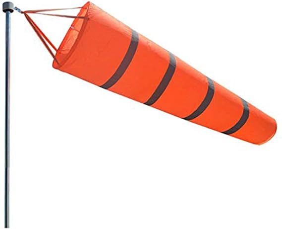 60 Inches Airport Windsock Rip-Stop Outdoor Rainbow Wind Measurement Sock Bag with Reflective Belt