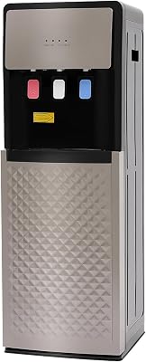 Bottom Loading Water Dispenser, 5 Gallon Bottle Water Cooler ColdHot with Removable Drip Tray, Freetanding Water Machine with 3 Temperature Options for Home, Office, Gyms Silver Gray