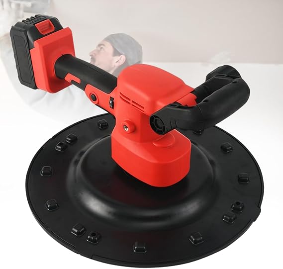Electric Concrete Cement Mortar Trowel with Brushless Lithium Battery, 48V 1680W Handheld Concrete Floor Wall Trowel,Masons Putty Tool, 6 Gear Speed Control,Wall Polishing Machine,1Battery