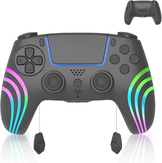 PS5用コントローラー ワイヤレスコントローラー AriKroii プレステ5 コントローラー ゲームパッド Bluetooth 2.4G無線接続 ホールジョイスティック TURBO連射機能 6軸ジャイロセンサー 二重振動 1000mAh大容量 USB 10時間連続使用 RGBライト プロコン PS5/PS5 Slim/PS5 Pro/Switch/STEAM DECK/PC 対応