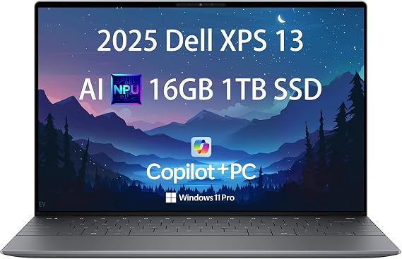 Dell XPS 13 9345 Laptop, Copilot+ AI PC (13.4" FHD+ 120Hz, Qualcomm Snapdragon X Elite, 16GB DDR5, 1TB SSD, 12-Core (> Intel i7-1355U)), Thin & Light, 27-Hour Battery, Wi-Fi 7, IR Webcam, Win 11 Pro