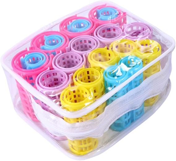 20 Pcs Plastic Hair Rollers Teeth Rollers for Hair Volume Lightweight Curlers for Beauty Salon and Home Use Random Color