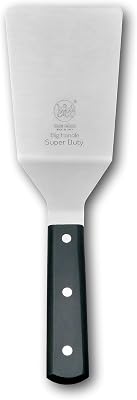 DUE BUOI SMASH&LIFT Big Handle Super Duty Wide Spatula 50% thicker and stiffer than regular blade - blade dimension 4 x 6.13. Good for Smash Burger Kitchen bbq. Non-stick Durable.