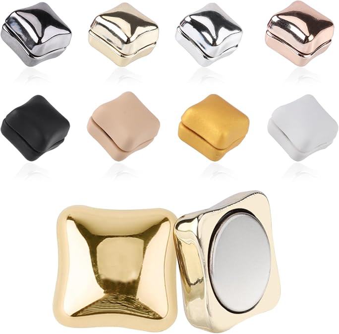 8pcs Hijab Magnetic Pins, Multi-Purpose Pinless Strong Magnetic Hijab Pins Scarf Magnetic Clasp Hijab Magnets for Women Hijabs Scarves Clothes(Square Style)