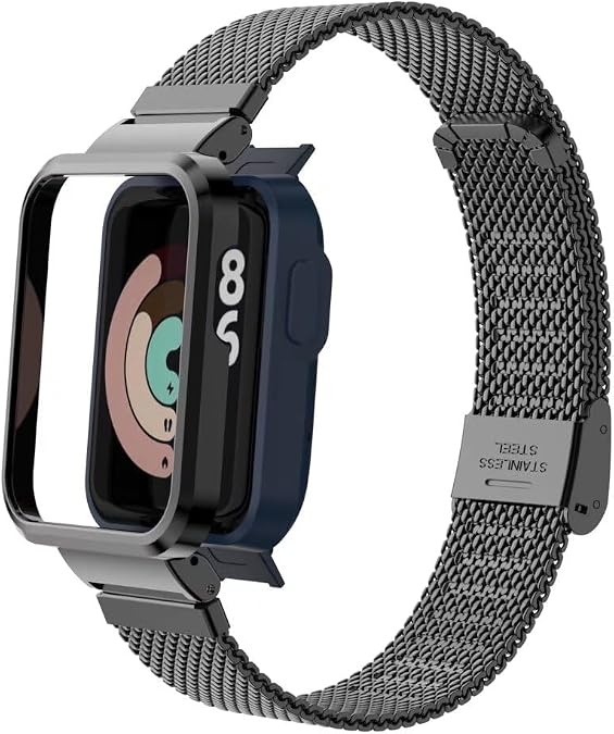 Compatible with Xiaomi Mi Watch Lite/Redmi Watch Lite bands,Stainless Steel Metal Replacement Strap Wrist Band Compatible for Xiaomi Mi Watch Lite/Redmi Watch Fitness Tracker