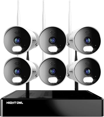 Night Owl Sp Bluetooth Video Home Security Camera System with 6 Wi-Fi IP 1080p HD IndoorOutdoor Spotlight Cameras with 2-Way Audio and 1TB Hard Drive Expandable up to 8 Cameras