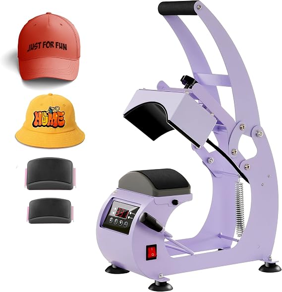 Hat Press Machine - Hat Heat Press Machine for Caps | Precise Temp Timer & 2 Interchangeable Platens for HTV & Sublimation Projects