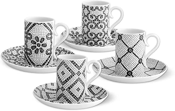 Vista Alegre Calcada Portuguesa Coffee Cup and Saucer, Set of 4