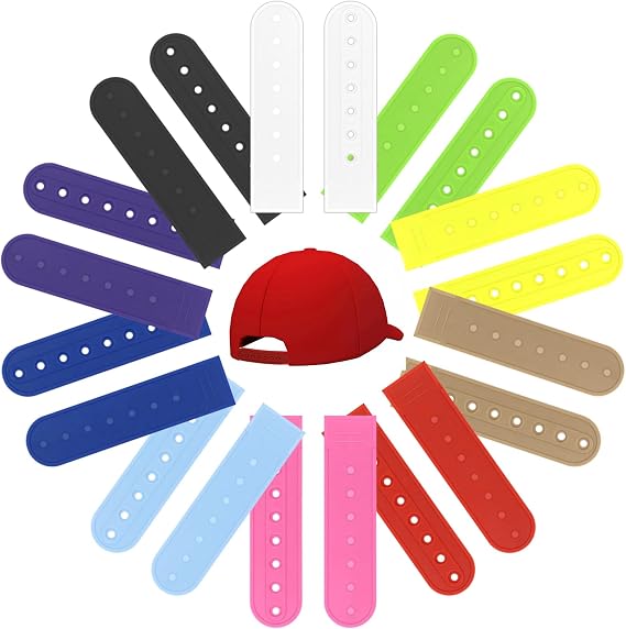 Notoke 10 Pairs Snapback Strap Covers Hat Size Extender, 7-Hole Adjustable Hat Buckle Repair Kit for Baseball Cap, 10 Colors Plastic Fasteners Buckle Extender for Cowboy Snapback