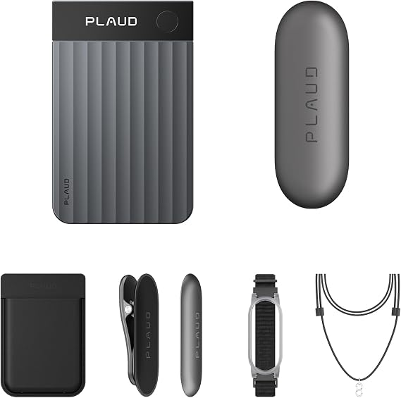 Plaud Note Pro und NotePin Paket mit 4 Zubehörteilen KI Digitales Diktiergerät App-Steuerung KI-Notizgerät KI-Transkription & Zusammenfassung 112 Sprachen 64GB Speicher Audiorekorder