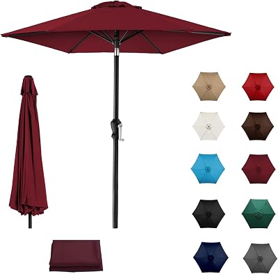 10 Ft 6 Ribs Patio Umbrella Replacement Canopy - UV Protective And Water Resistant Patio Canopy - Table Market Umbrella Top Replacement Canopy Umbrella Replacement Cover Outdoor