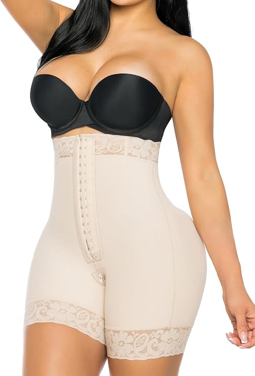 YIANNA Tummy Control Shapewear for Women Strapless Body Shaper Shorts Butt Lifter Knickers Fajas Zipper Crotch