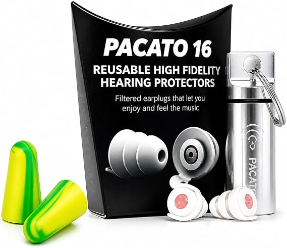 High Fidelity Earplugs for Concerts, Festivals, DJs, Musicians & Motorcycle Riding Reusable Noise Reduction Ear Plugs for Clear Sound Hearing Protection (Up to 32 dB)