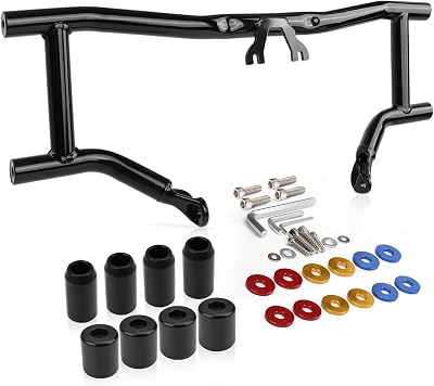 Crash Bar Compatible with Harley Davidson Touring Models 2014-2026, Black Engine Guard Bar for Street Glide Road Glide Road King Electra Glide