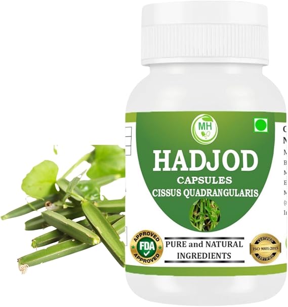 Cissus Quadrangularis (Hadjod) Capsules | 500mg | Pack of 60 x 1 | Ayurvedic Herbal Supplement | Vegan, Gluten-Free, GMP Certified | Plant-Based Wellness Support Morsan Healthcare