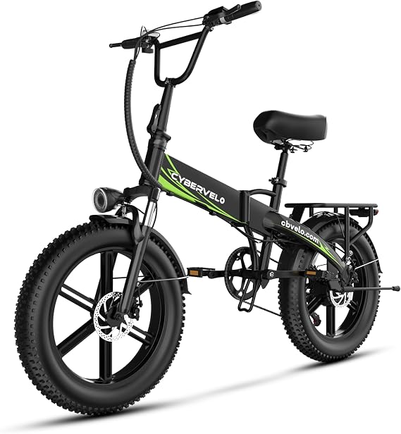 YorkE 1000W Folding Electric Bike, 48V 20AH Large Removable Battery E Bike, 30+MPH, 80 Miles Max Range, 20" Fat Tire Electric Bike for Adults,