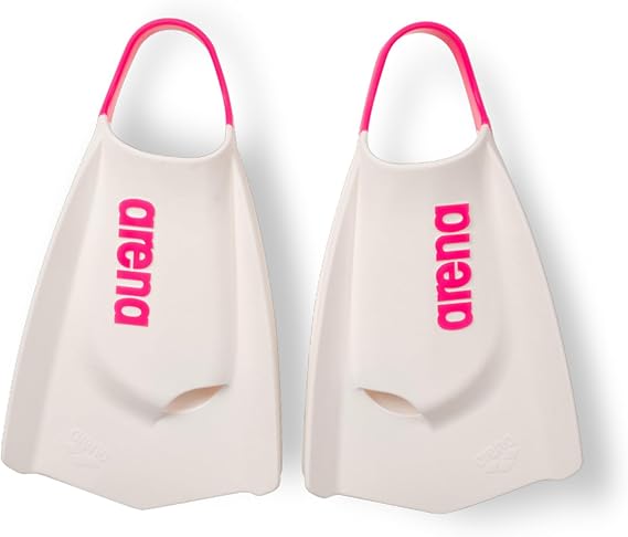 Arena Unisex Adult Powerfin Pro II Swim Training Fins Men and Women Silicone Short Blade Flippers Left-Right Customized, Sizes 4.5-13.5