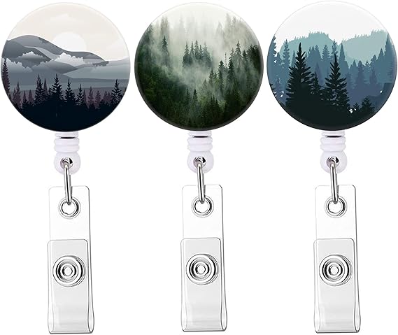 Badge Reel Cute Retractable Badge Holder with Alligator Clip, Nurse Name Decorative Badge Clip on ID Card Holders (Tree of Life)