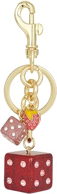 Dice Bag Charm Keychain for Women Cute Purse Charms with Gold Clip for Handbags or Keys