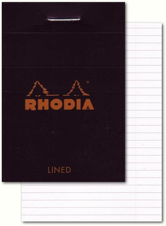 Rhodia Notepad, No11 A7, Lined - Black