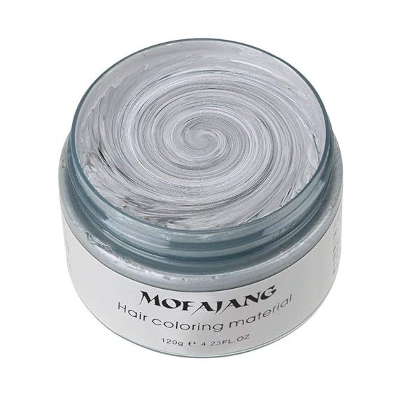 NYKKOLA Unisex Hair Wax Color Dye Styling Cream Mud, Natural Hairstyle Pomade, Washable Temporary,Party Cosplay (Ash Matte Grey)