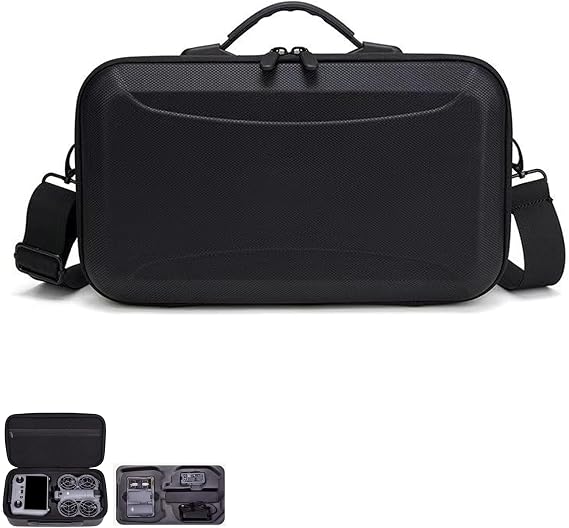 Carrying Case Compatible with DJI Neo 2 Fly More Combo and RC 2 Remote Controller, Portable Travel Protective Shoulder Bag for Neo 2 Drone Accessories (Black)