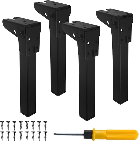 4 Pcs Folding Table Legs - Metal Furniture Support 20 cm - Replacement Feet for Coffee, Portable Laptop, Bed, Camping Tables
