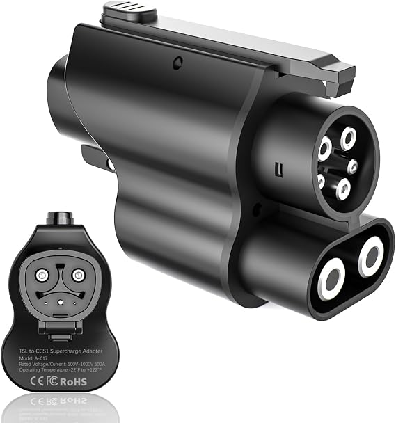 NACS to CCS1 Charging Adapter, Max 250KW Supercharger Adapter, Electric Vehicle Charging Adapter for Tesla V1/V2/V3/V4 DC Fast Charging Stations, Fit for Ford/GM/Volvo/Mercedes-Benz and Rivian