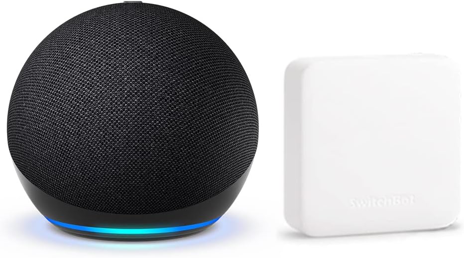 Echo Dot 5th Generation Charcoal + SwitchBot Smart Remote Control Hub Mini