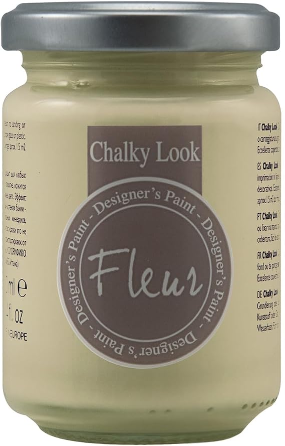 Fleur Chalky Look Paint - Eggshell, 4.4 oz jar