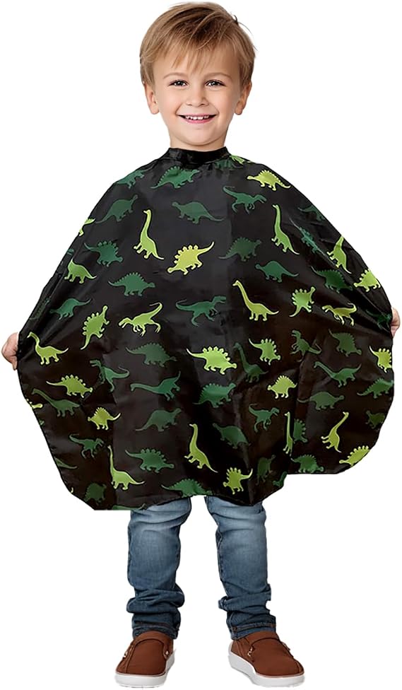 Dinosaur Kids Barber Cape for Boys Hair Cutting at Home, Salon Barber Shop