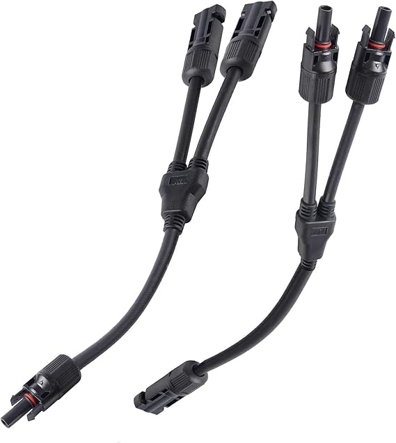 pecron Solar Connectors Solar Panel Connectors Y Branch Solar Panel Parallel Connection Cable (M/FF+F/MM)