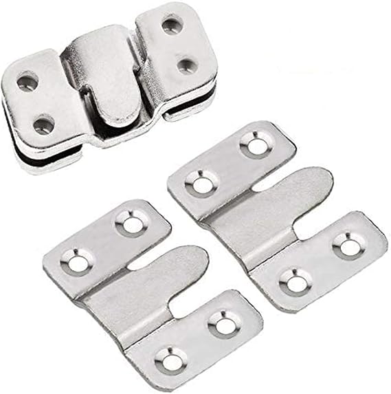 Flush Mount Bracket, Tiberham Interlocking Photo Frame Hook, Heavy Duty Picture Hanger Z Clip Bracket for Large Picture Display Art Gallery Wall Mount Hardware (5 Pairs)